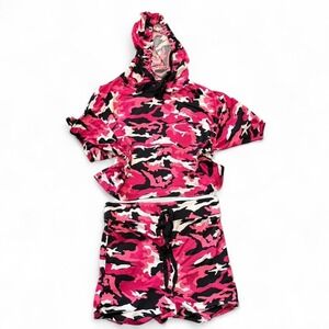 Codigo Pink Camo Shorts‎ and Cropped Top Set, Women's Size L